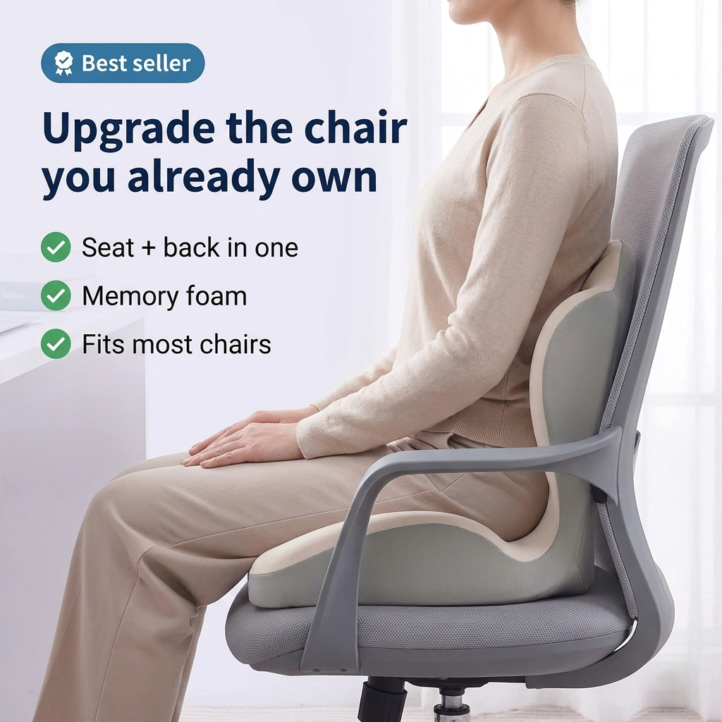 Harmonyrise™ Ergonomic Seat & Back Cushion