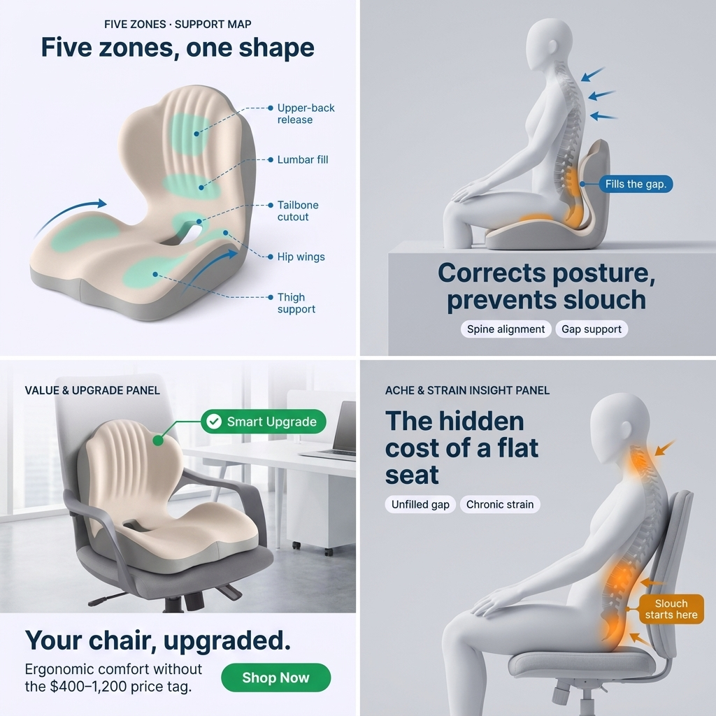 Harmonyrise™ Ergonomic Seat & Back Cushion
